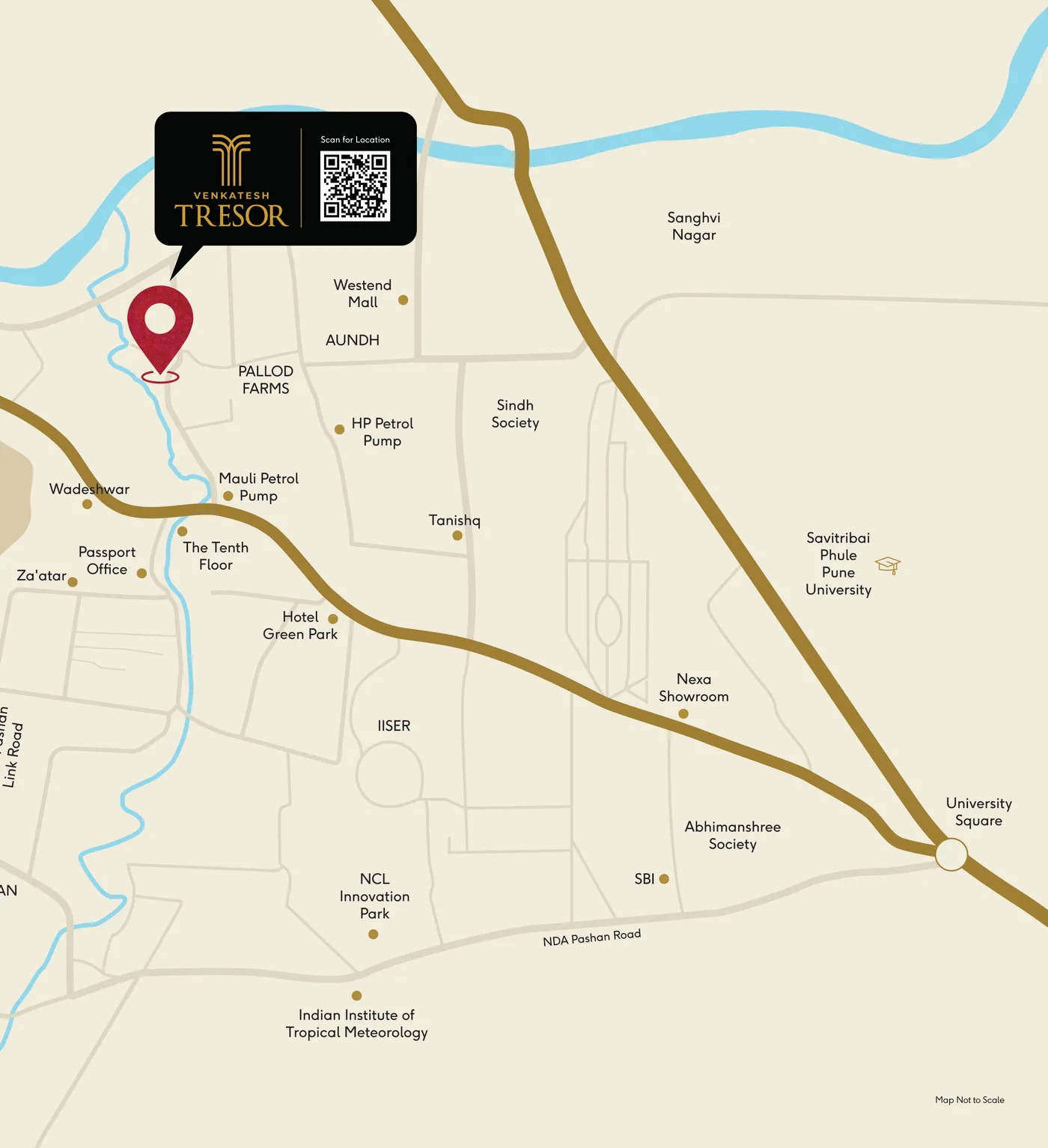 Venkatesh Tresor location map – Pallod Farms, Baner, Pune